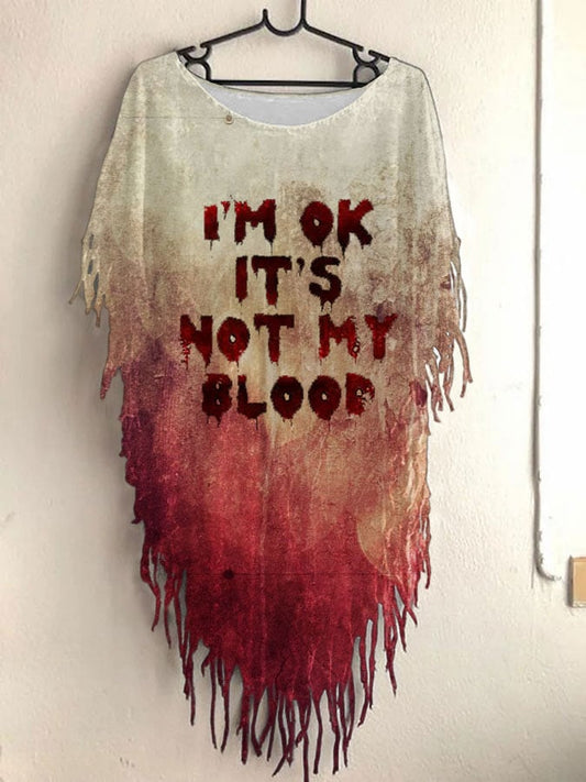 Women's I'm OK It's Not My Blood Print Casual Top