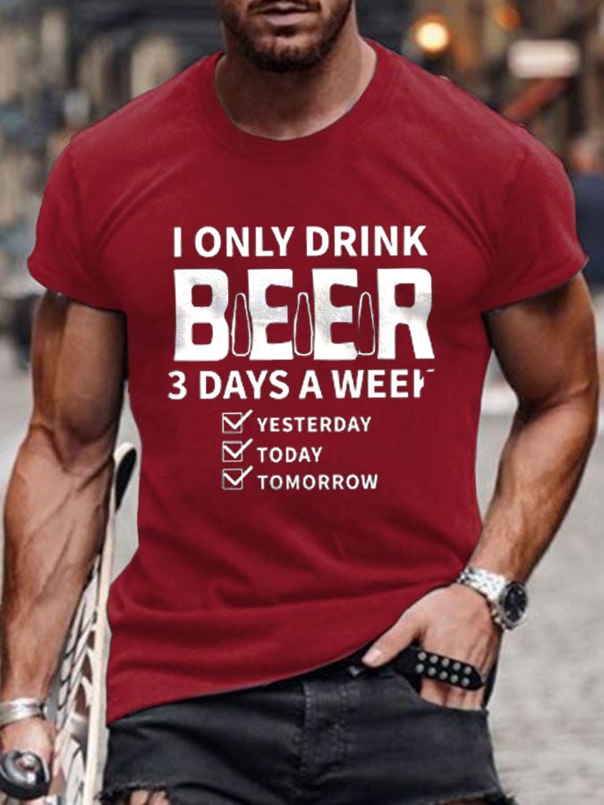 Men's Oktoberfest Beer Printed 100% Cotton Short Sleeve T-Shirt