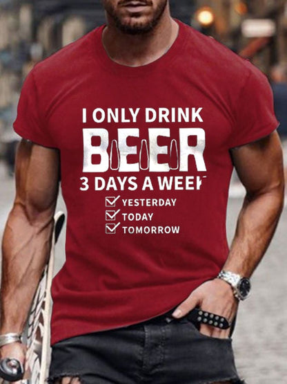 Men's Oktoberfest Beer Printed 100% Cotton Short Sleeve T-Shirt