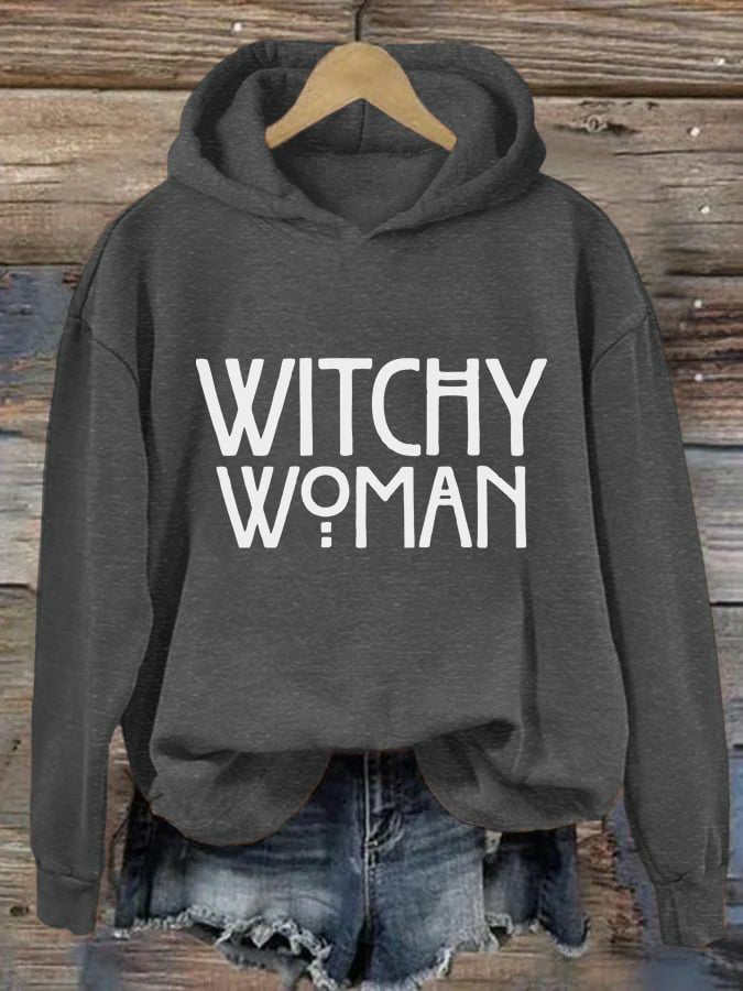 Women's Halloween Witchy Woman Print Hoodie