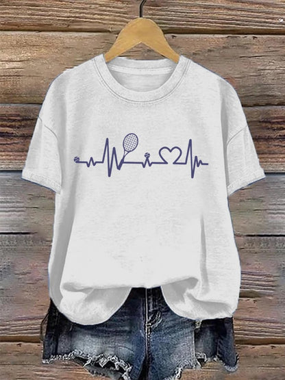 Women's Tennis Player Print T-Shirt