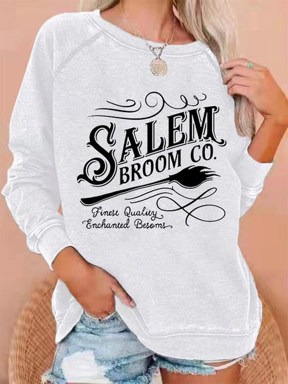 Women's Halloween Salem Broom Co. Casual Sweatshirt