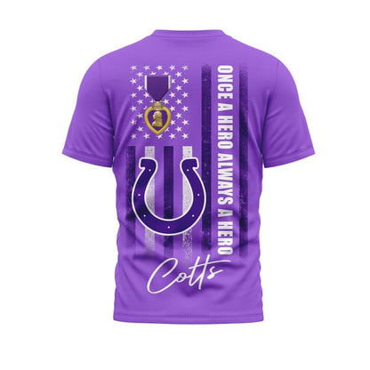 Indianapolis Colts | Premium National Purple Heart Day 3D Shirt HI