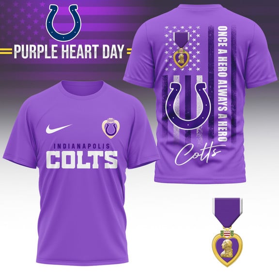 Indianapolis Colts | Premium National Purple Heart Day 3D Shirt HI
