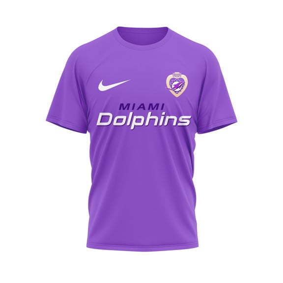 Miami Dolphins | Premium National Purple Heart Day 3D Shirt HI
