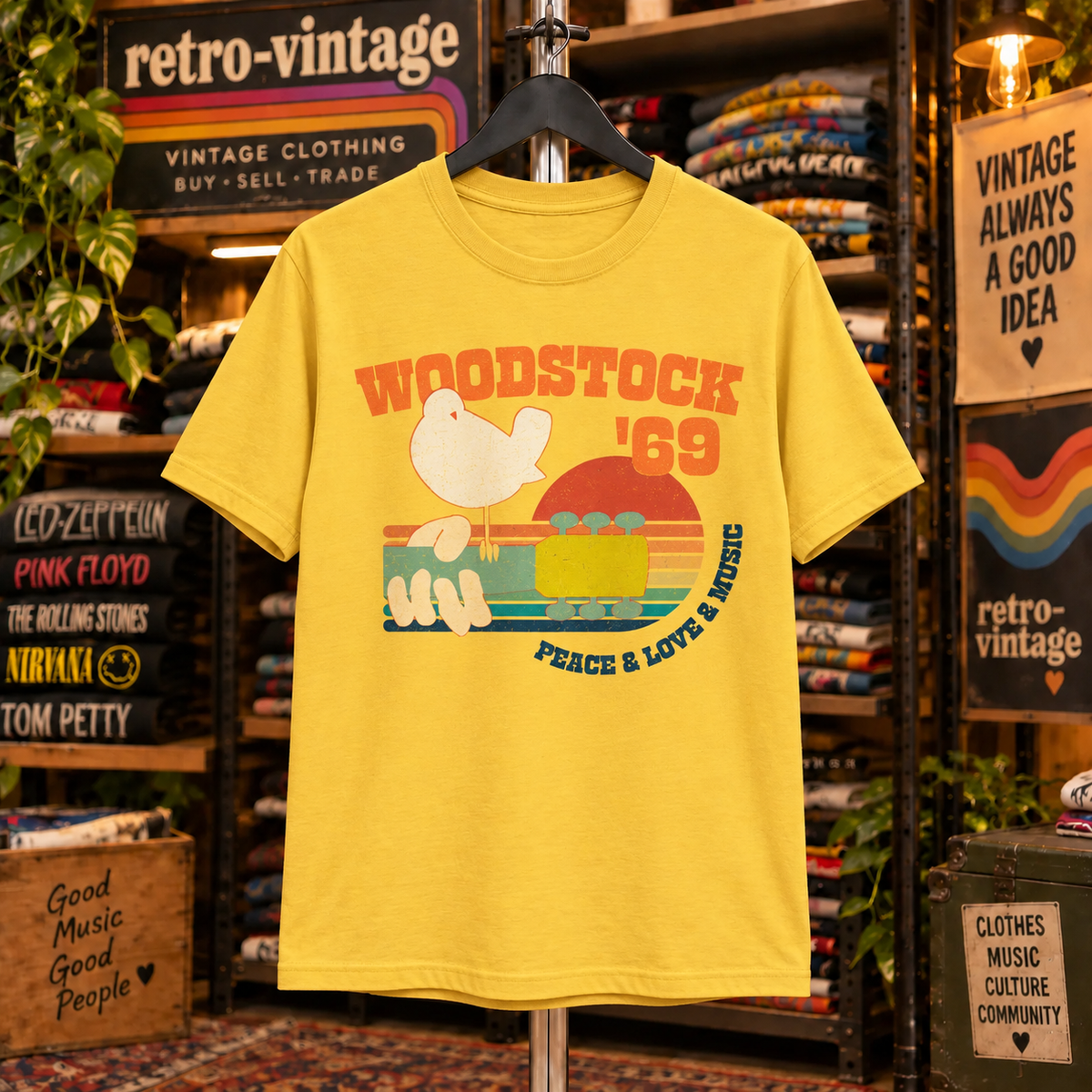 Retro Woodstock Festival Hippie T-Shirt