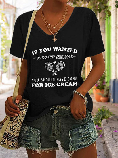 Women's TENNIS Printed Casual T-shirt