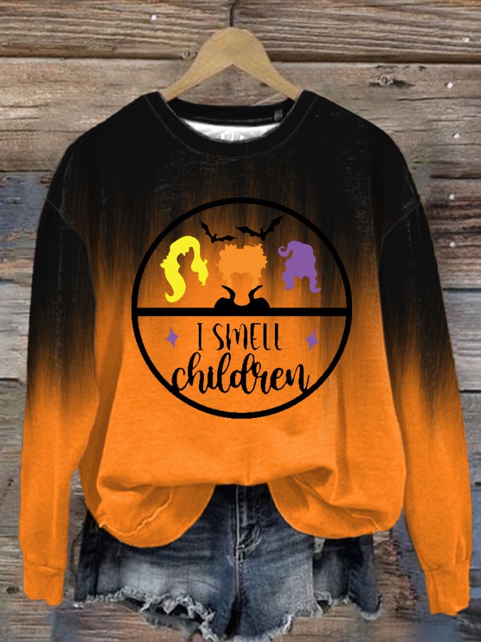 Women's Witch I Smell Children Print Sweatshirt