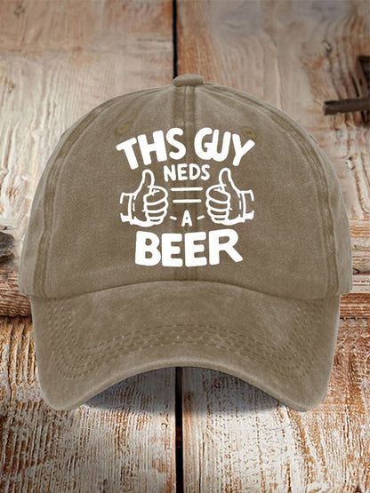 Unisex Oktoberfest Beer Print Printed Washed Distressed Hat