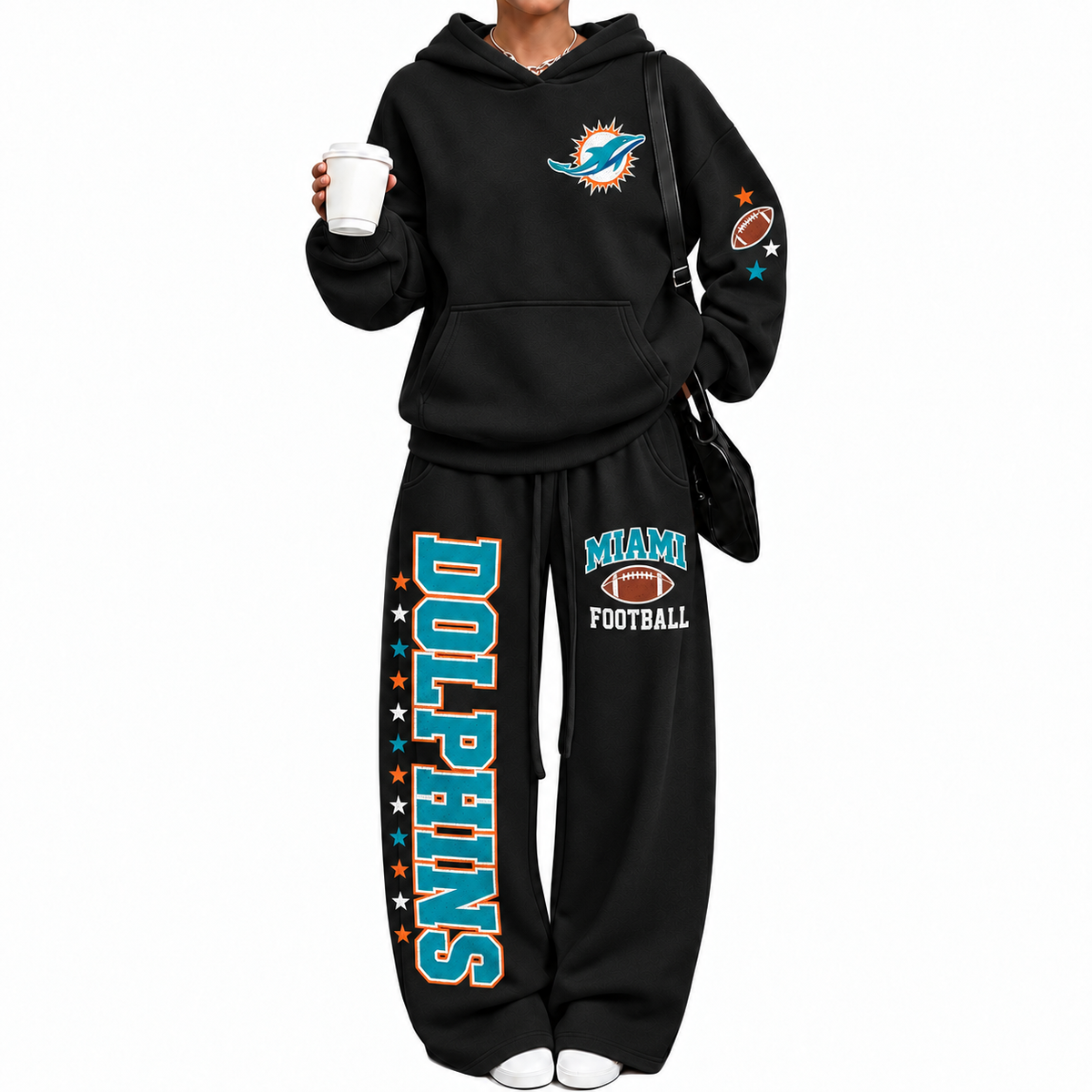 Miami Dolphins-Vintage Plush Hoodie set