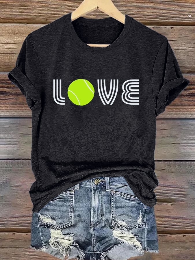 Women's Tennis Print Casual T-Shirt