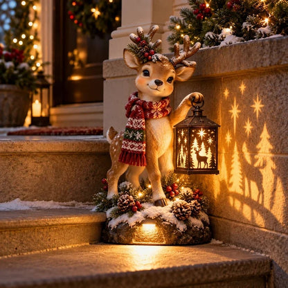 🔥HOT SALE🔥⛄ Last Day 49% Snowman Nativity GlowTM✨ – Solar Christmas Step Light with Holy Family Projection