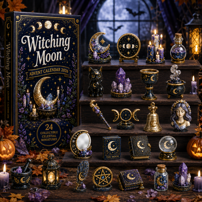 Witching Moon Advent Calendar 2026 – 24 Days of Celestial Miniatures, Mystical Moon Collectibles & Magical Gifts for Witchy Decor Lovers