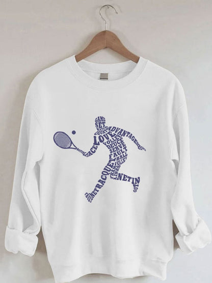 Women's Tennis Print Sweatshirt