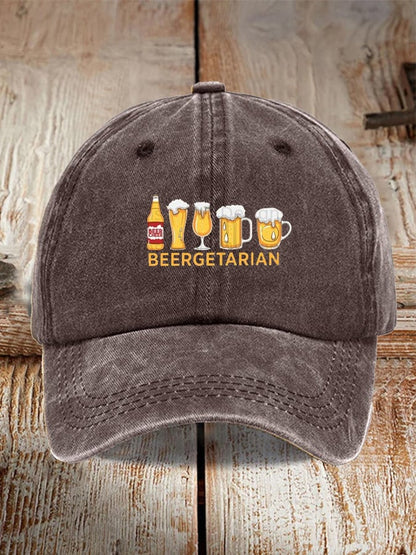 Unisex Oktoberfest Beer Print Printed Washed Distressed Hat
