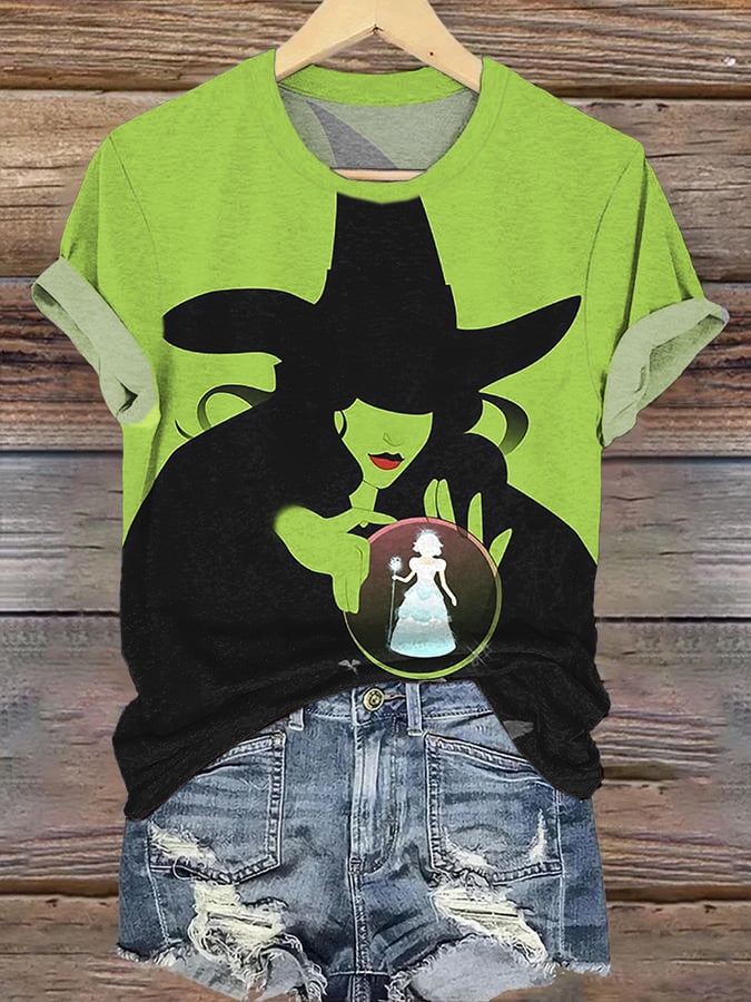 Women's Witch Halloween Print T-Shirt