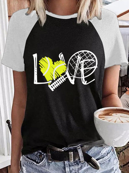 Women's Tennis Love Print T-Shirt