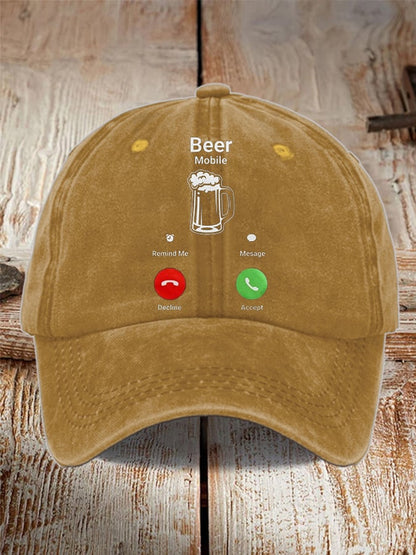 Unisex Oktoberfest Beer Print Printed Washed Distressed Hat