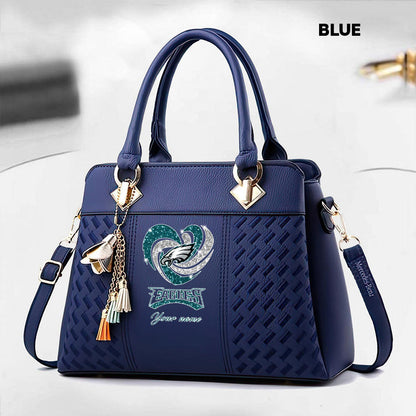 NFL New Heart Deluxe Handbag All Teams Custom Any Name Gift For Fans