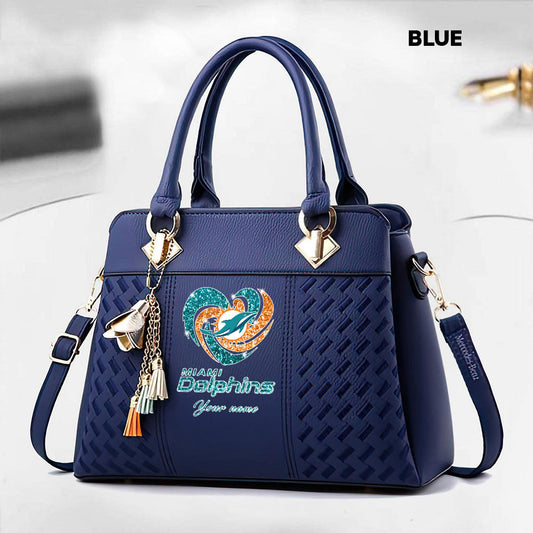 NFL New Heart Deluxe Handbag All Teams Custom Any Name Gift For Fans