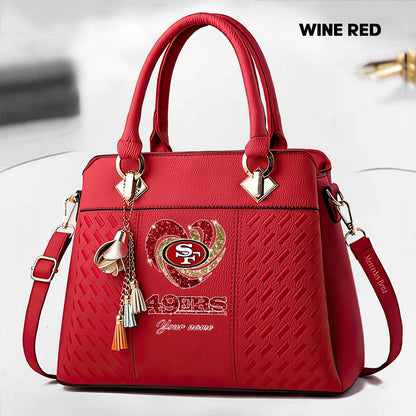 NFL New Heart Deluxe Handbag All Teams Custom Any Name Gift For Fans