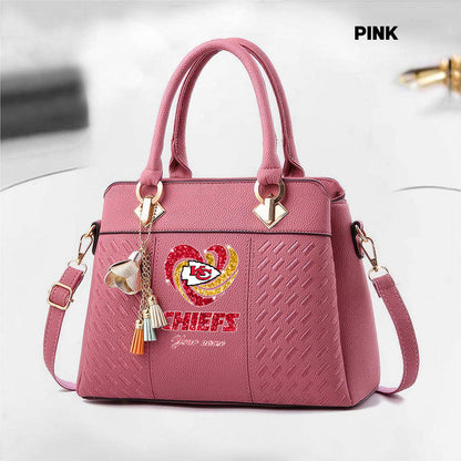 NFL New Heart Deluxe Handbag All Teams Custom Any Name Gift For Fans