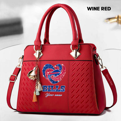 NFL New Heart Deluxe Handbag All Teams Custom Any Name Gift For Fans