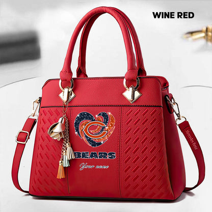 NFL New Heart Deluxe Handbag All Teams Custom Any Name Gift For Fans