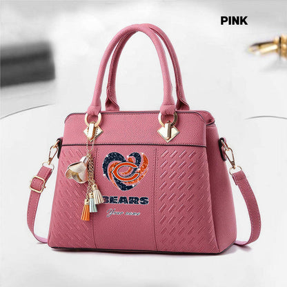 NFL New Heart Deluxe Handbag All Teams Custom Any Name Gift For Fans