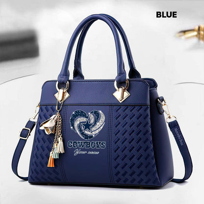 NFL New Heart Deluxe Handbag All Teams Custom Any Name Gift For Fans