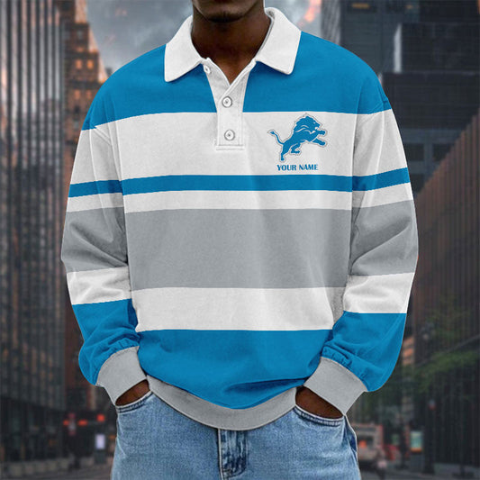 NFL Special Style Men Long Sleeves Polo Shirt Custom Name Gift For Fan 12
