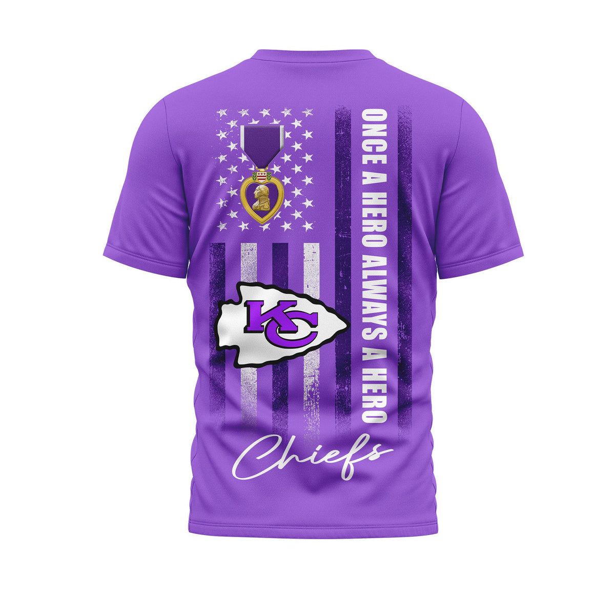 Kansas City Chiefs | Premium NFL Premium National Purple Heart Day 3D Shirt HI