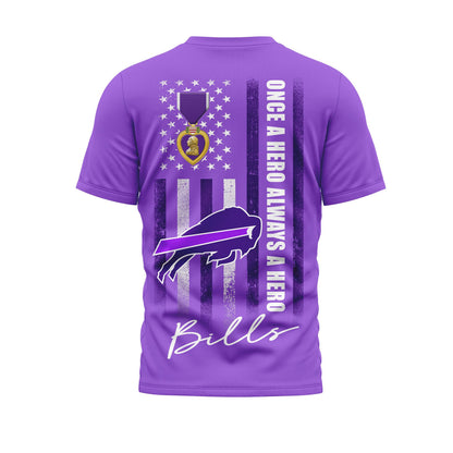 Buffalo Bills | Premium NFL Premium National Purple Heart Day 3D Shirt HI