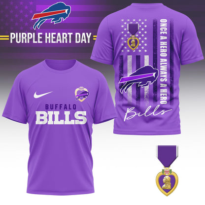 Buffalo Bills | Premium NFL Premium National Purple Heart Day 3D Shirt HI