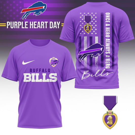 Buffalo Bills | Premium NFL Premium National Purple Heart Day 3D Shirt HI
