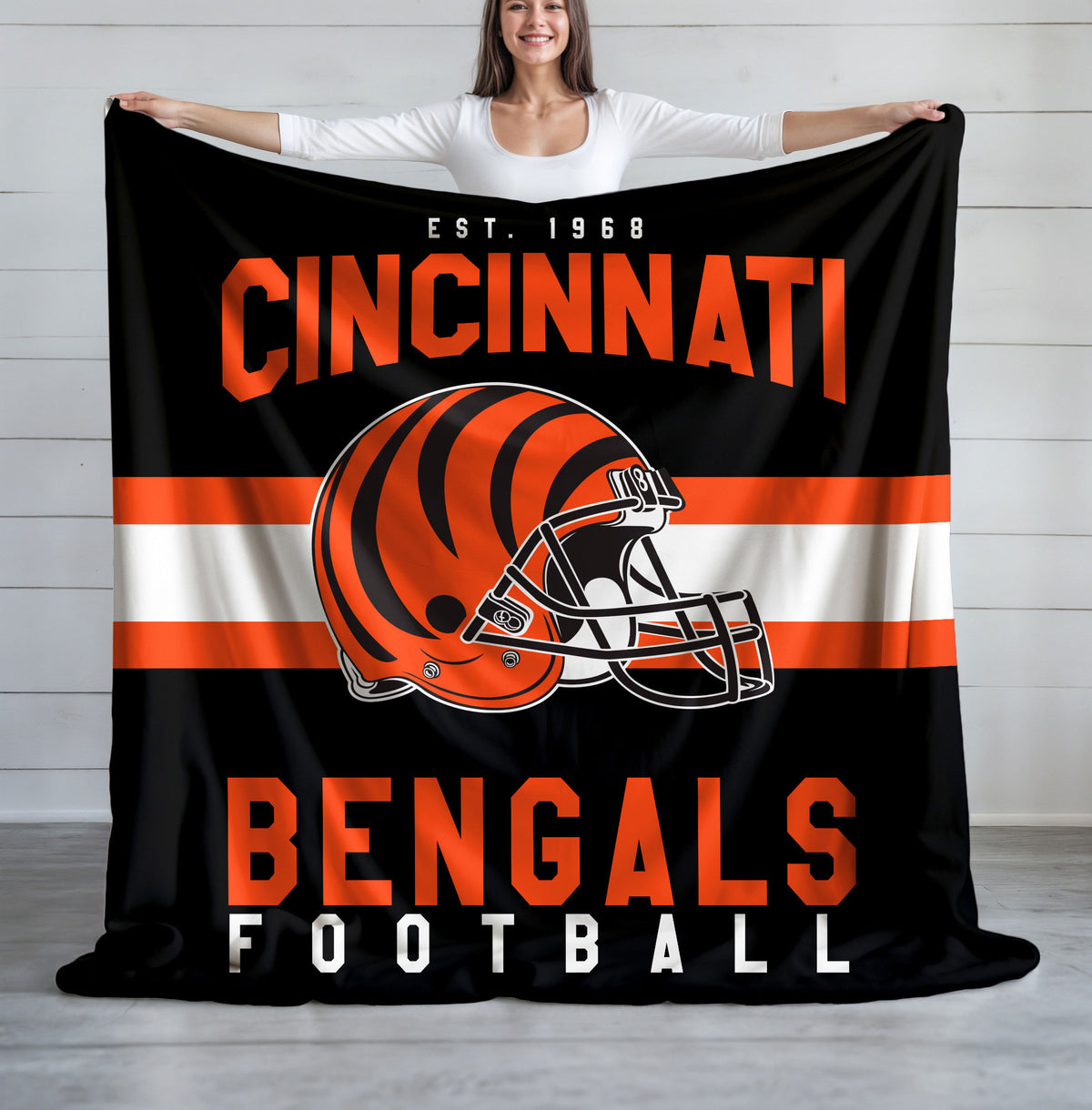 Cincinnati Bengals Fleece Throw Blanket & Quilt
