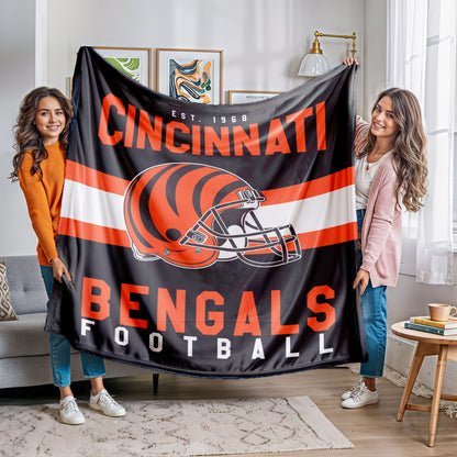 Cincinnati Bengals Fleece Throw Blanket & Quilt