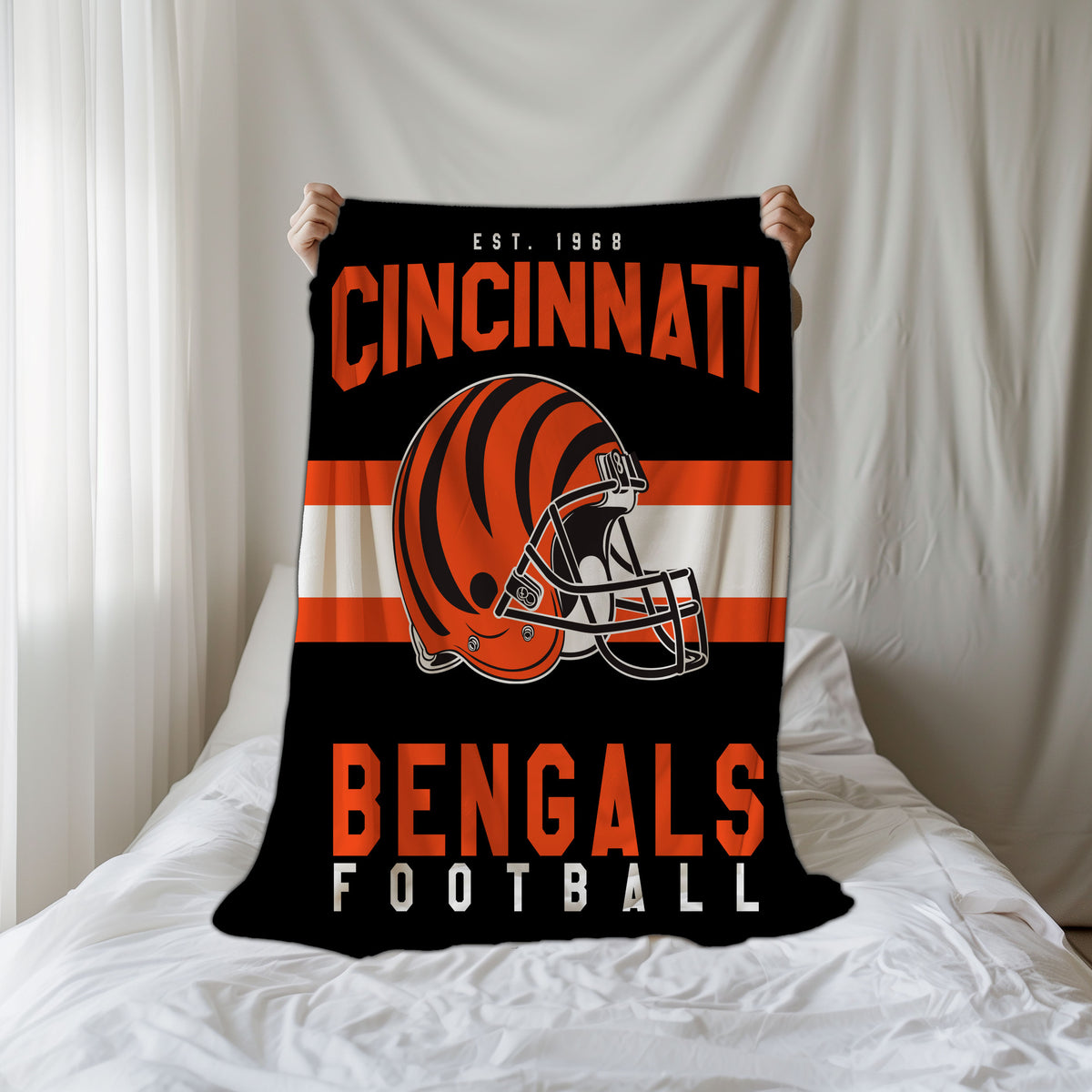 Cincinnati Bengals Fleece Throw Blanket & Quilt