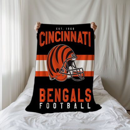 Cincinnati Bengals Fleece Throw Blanket & Quilt