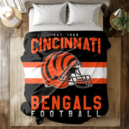 Cincinnati Bengals Fleece Throw Blanket & Quilt
