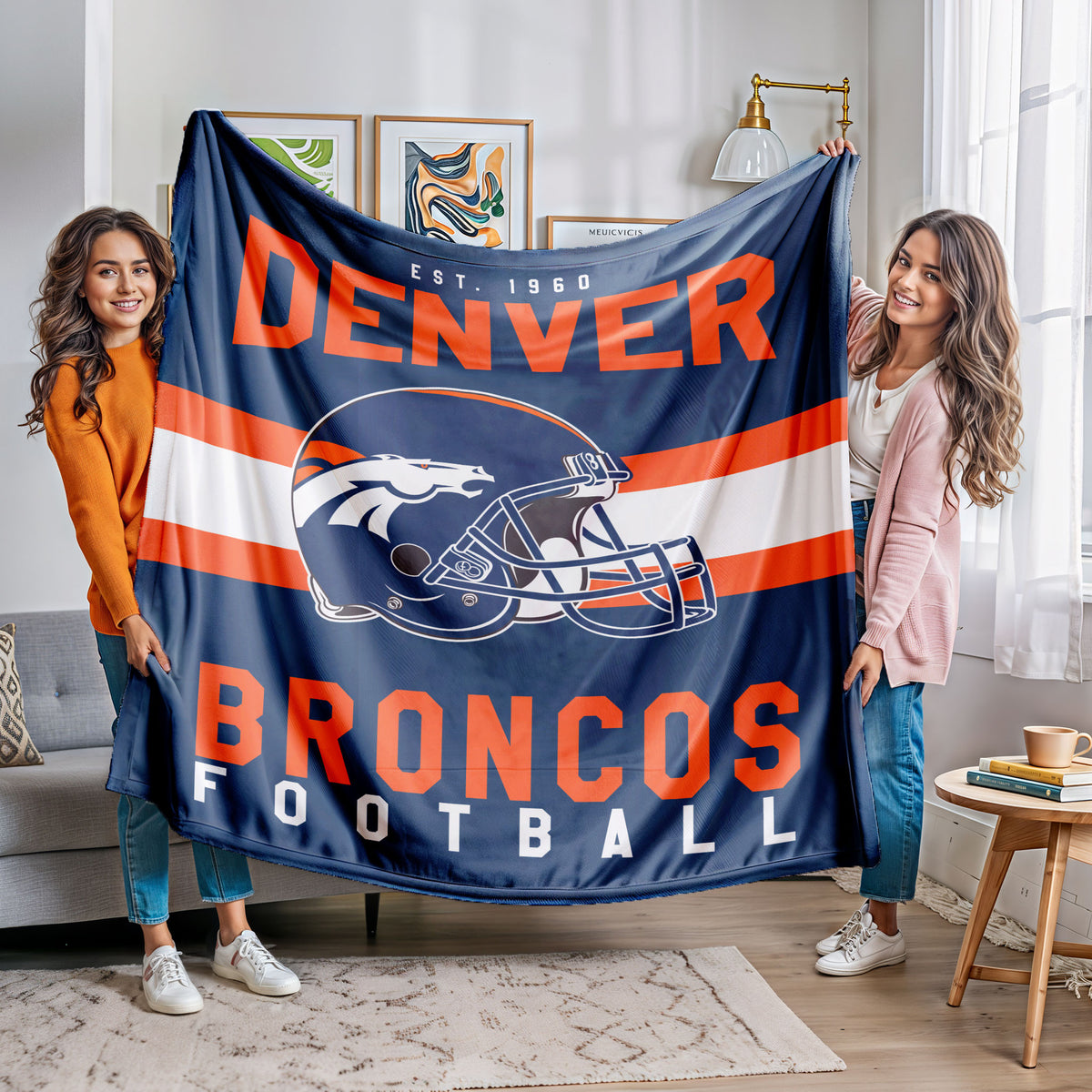 Denver Broncos Fleece Throw Blanket & Quilt