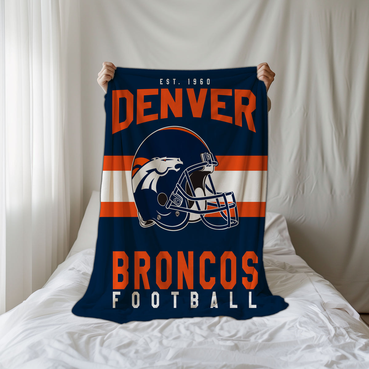 Denver Broncos Fleece Throw Blanket & Quilt