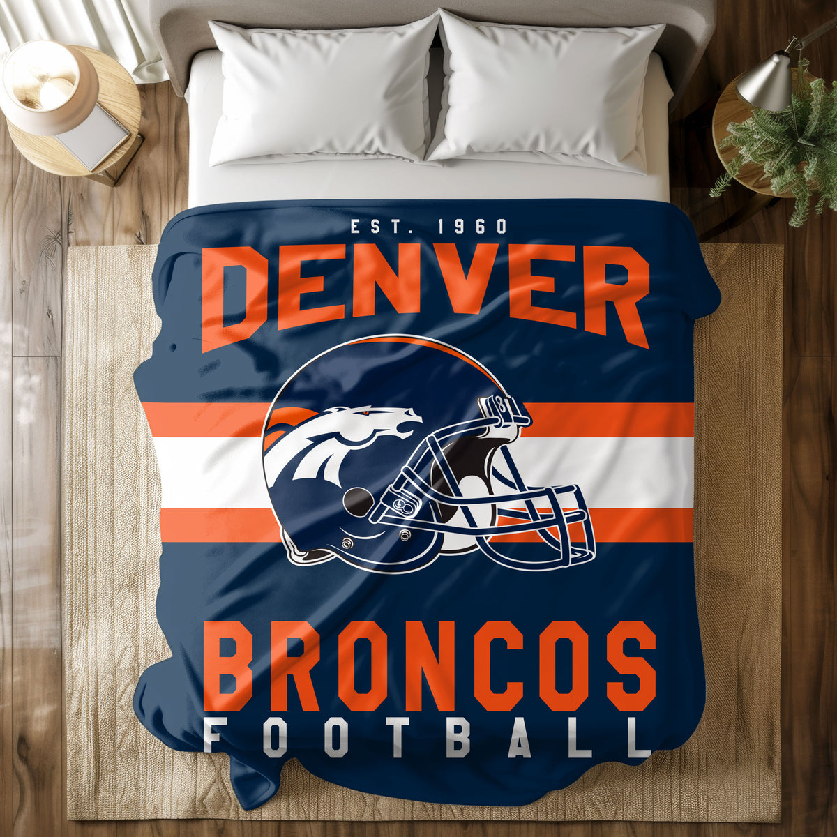 Denver Broncos Fleece Throw Blanket & Quilt