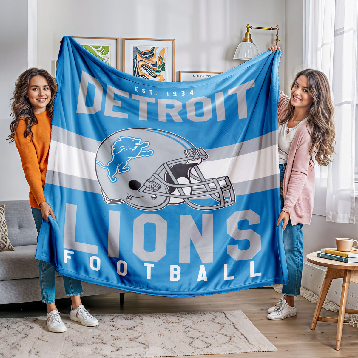 Detroit Lions Fleece Throw Blanket & Quilt