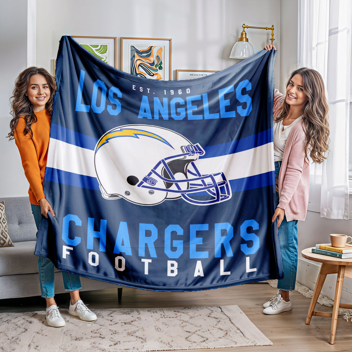 Los Angeles Chargers Fleece Throw Blanket & Quilt