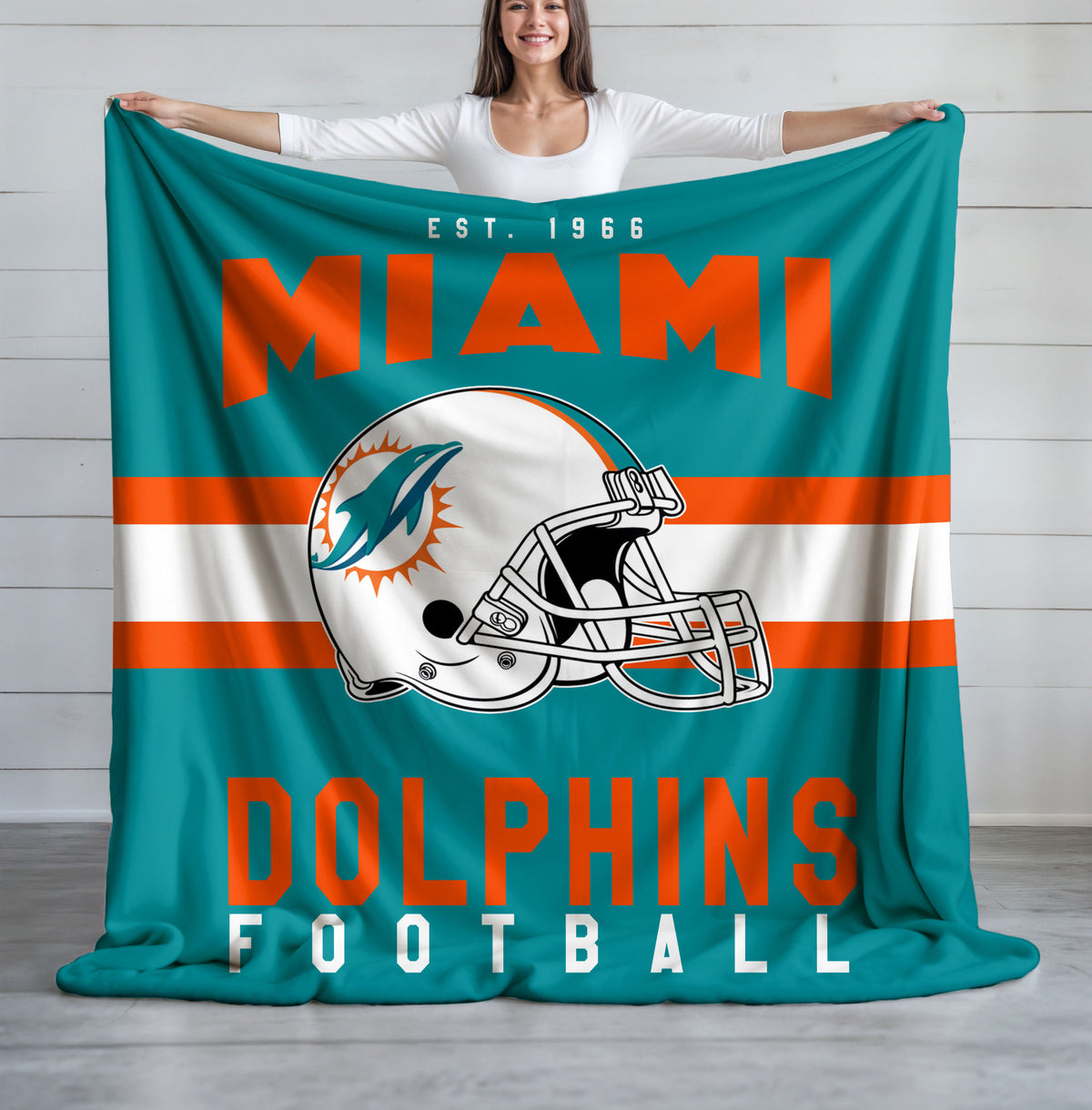 Miami Dolphins Fleece Throw Blanket & Quilt