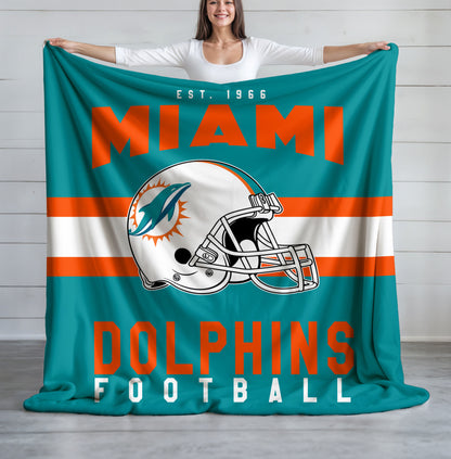 Miami Dolphins Fleece Throw Blanket & Quilt