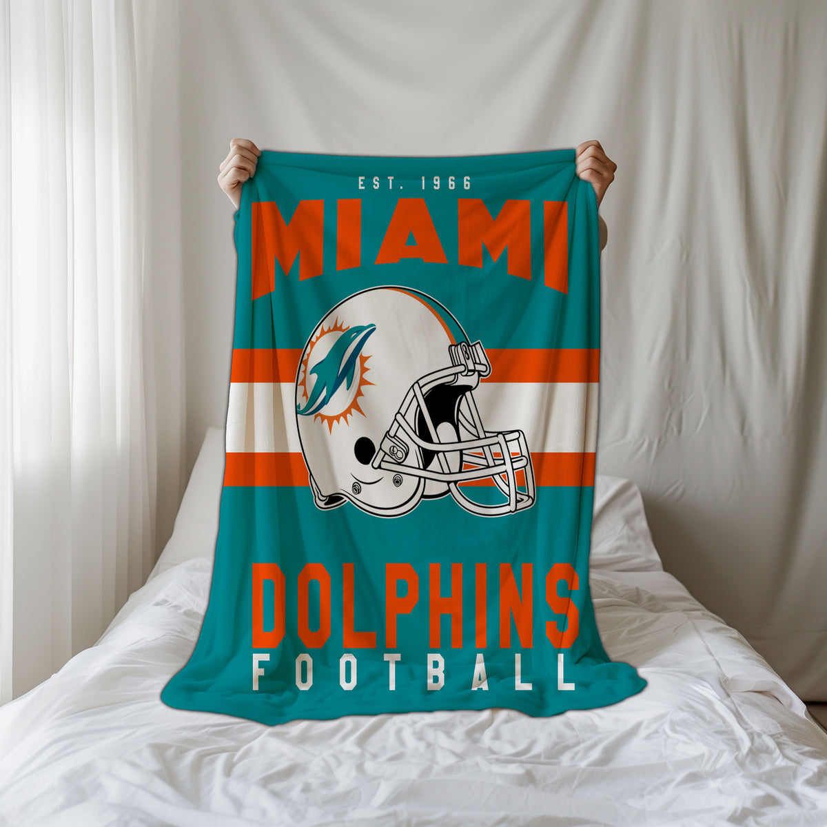 Miami Dolphins Fleece Throw Blanket & Quilt
