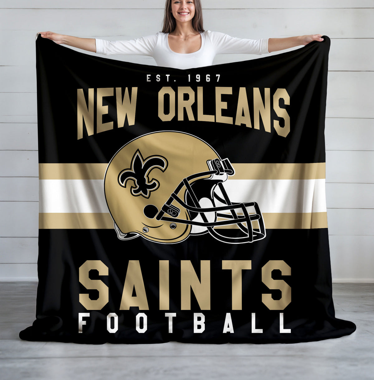New Orleans Saints Fleece Throw Blanket & Quilt