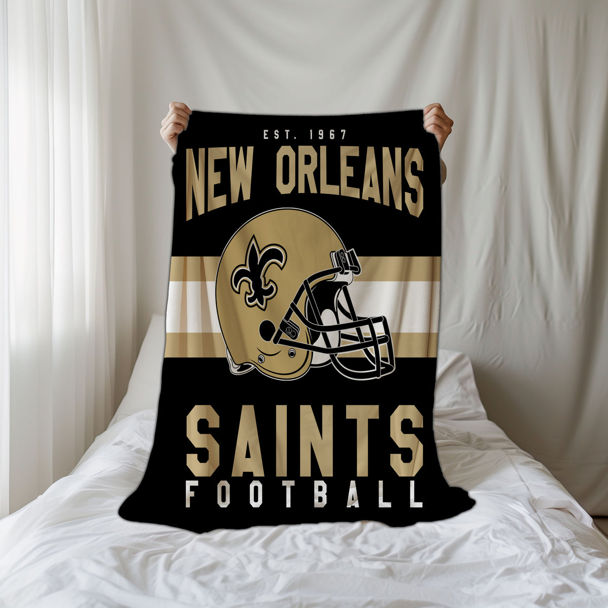 New Orleans Saints Fleece Throw Blanket & Quilt